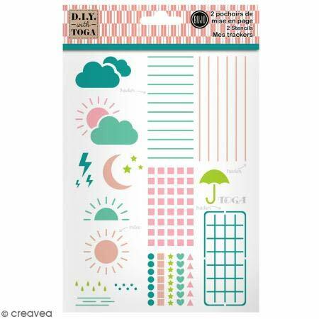 D.I.Y with Toga trackers pochoirs Bullet Agenda, Plastica, Bianco, 15 x (T7a)