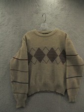 Kennington Sweater Pullover Knit Wool Blend Geometrical Crew Neck Men  s Large L