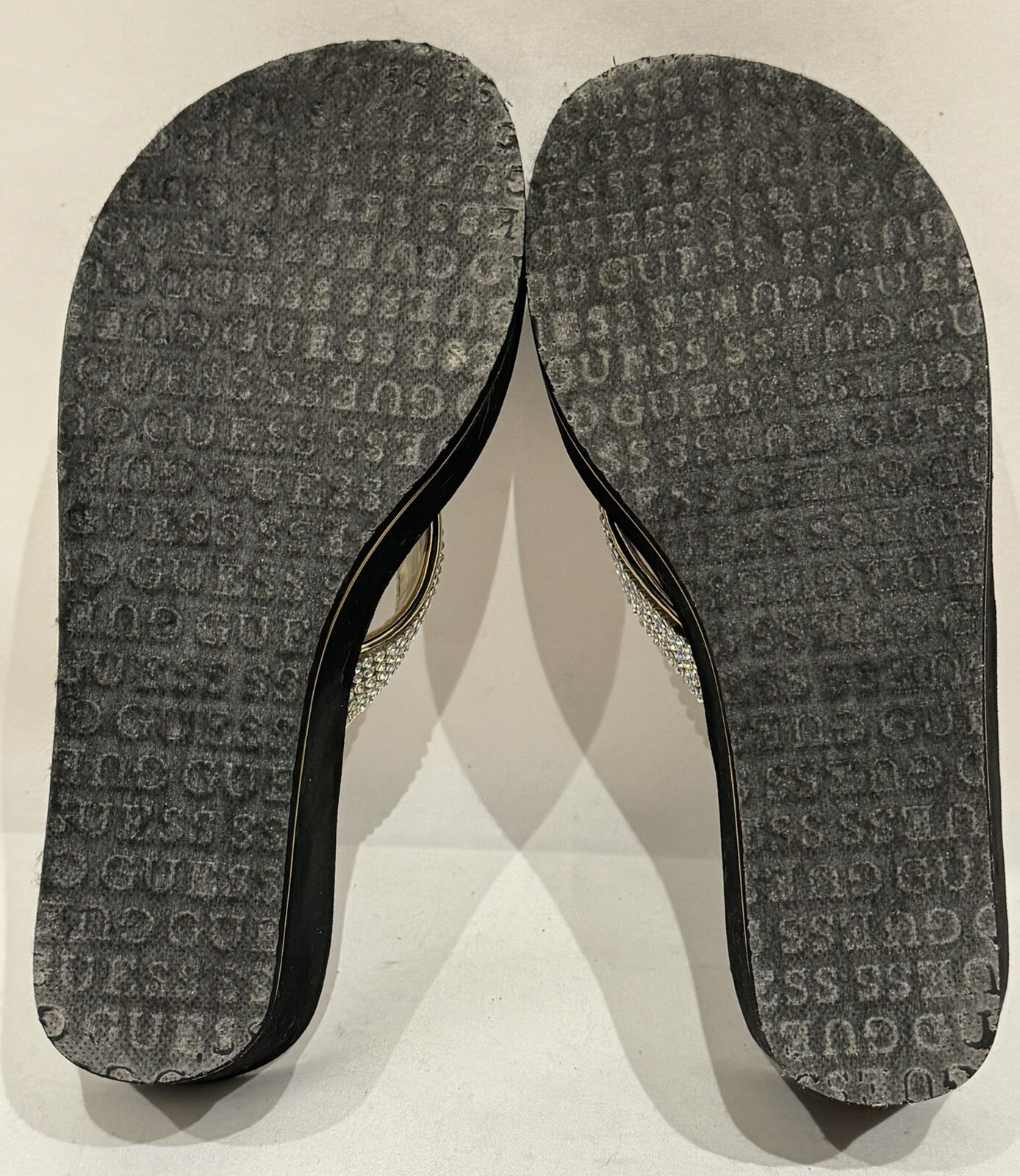 Guess Women's Sarraly Eva Logo Wedge Sandals in Gold/Black Size 8M eBay