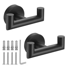 Towel Hooks for Bathrooms,Matte Black Towel Hook for Kitchen Bathroom,SUS304 Sta