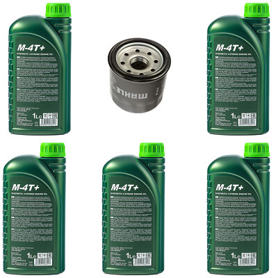 Motoröl 10W40 Mit Ölfilter MANNOL Motoröl Set 10W40 4 Liter + MAHLE Ölfilter OC575 – Perfekt Für Motorräder & ATVs Von Honda, Kawasaki, Yamaha & Mehr Motorrad Öl Set