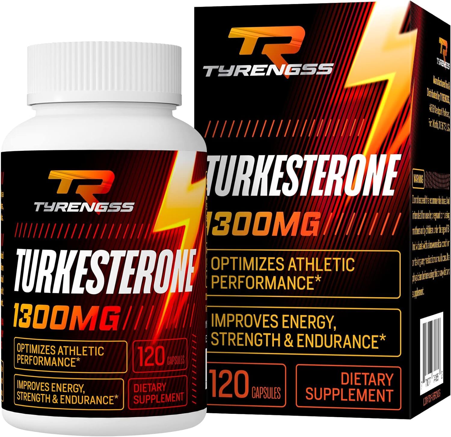 Testosterone Booster, Turkesterone Supplement 1300mg Ultra High Strength (Ajuga