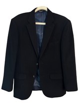 Jos. A Bank 39R Wool  Silk Blend Jacket Blazer Tailored Fit Mens Black