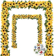2 Pack Artificial Sunflower Garland Decor Sunflower Vines Hanging Flowers Garla