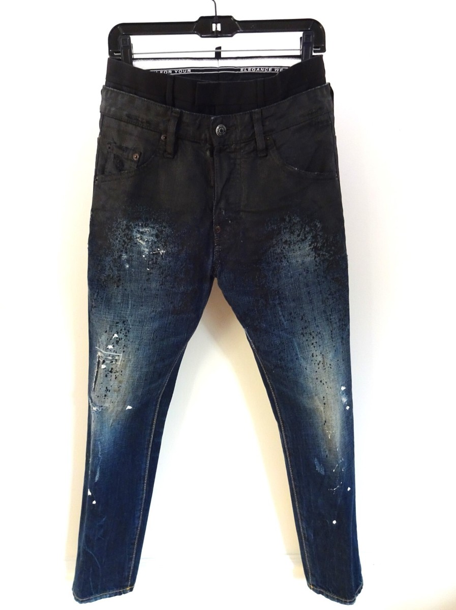 DSQUARED2 BLACK OIL COATED «SKATER» JEANS MADE IN ITALY 44 = 29 | eBay
