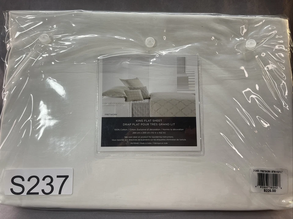 Sábana plana Vera Wang King 100 % algodón calado Foto 2 de 2