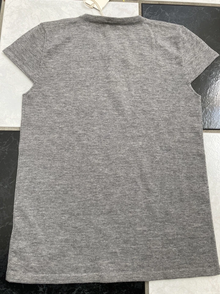 NWT 100% AUTH Gucci Big Girls Shortsleeve Extrafine Wool Sweater Web Bow Sz 12 - Image 2 of 4