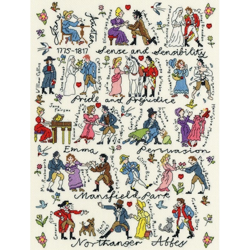 Jane Austen Cross Stitch Kit from Bothy Threads