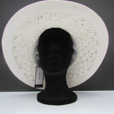 NINE WEST LARGE SUN HAT BLACK OR WHITE Nine West Crochet Trim Floppy Hat | Nordstromrack main image 2