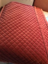 Austin Horn Collection King XL Pillow Shams Quilted Velour Burnt Orange