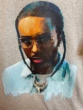 POP SMOKE - 2021 2-sided T-shirt ~Adult Large Gray T-Shirt