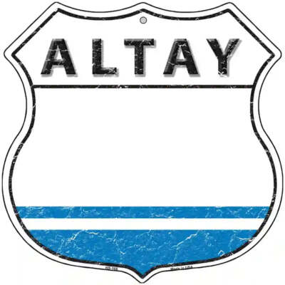 Altay Flag Highway Shield Metal Sign