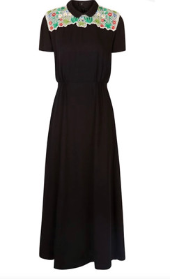 Vivetta black midi dress with lace panel size 40 italian