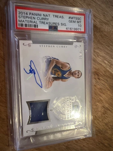2014-15 National Treasures NT Stephen Curry Game Worn Patch Auto /35 PSA 10