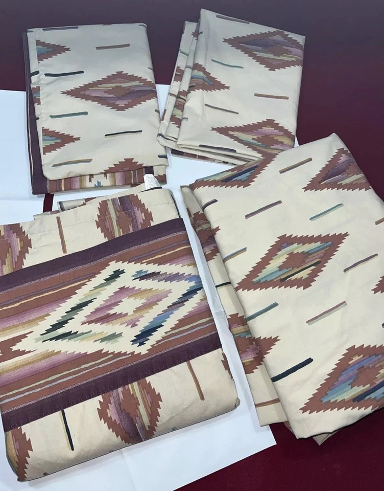 Juego de sábanas ajustables Wamsutta AZTEC Southwest Navajo de colección fundas de almohada sábanas superiores Foto 3 de 4