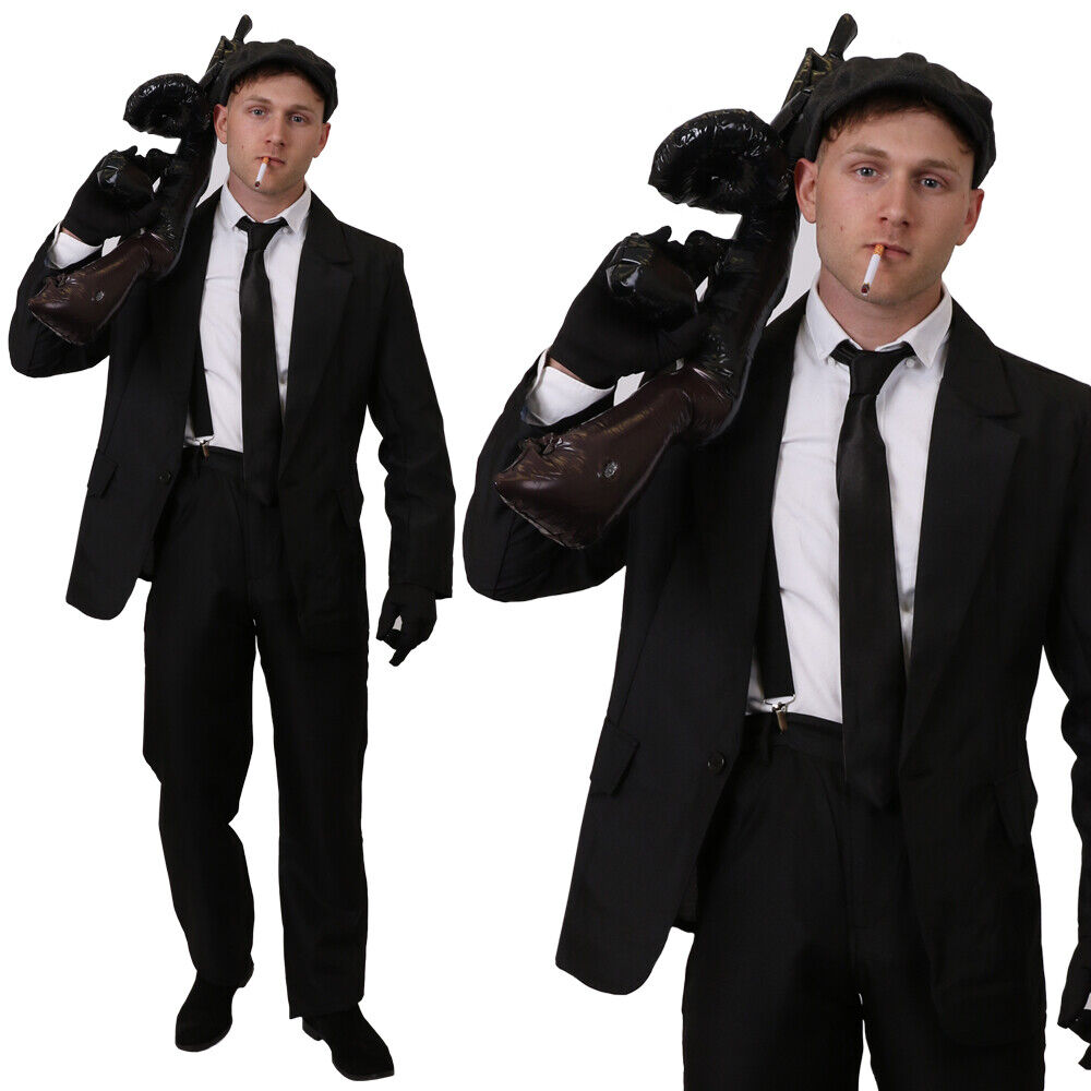 20s Gangster Costume Peaky Blinders Shelby Adult Black Grey 20s Gangster Costume Peaky Blinders Shelby Adult Black Grey