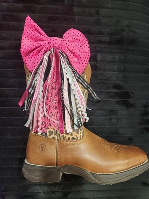 Pink and Black Boot Bows