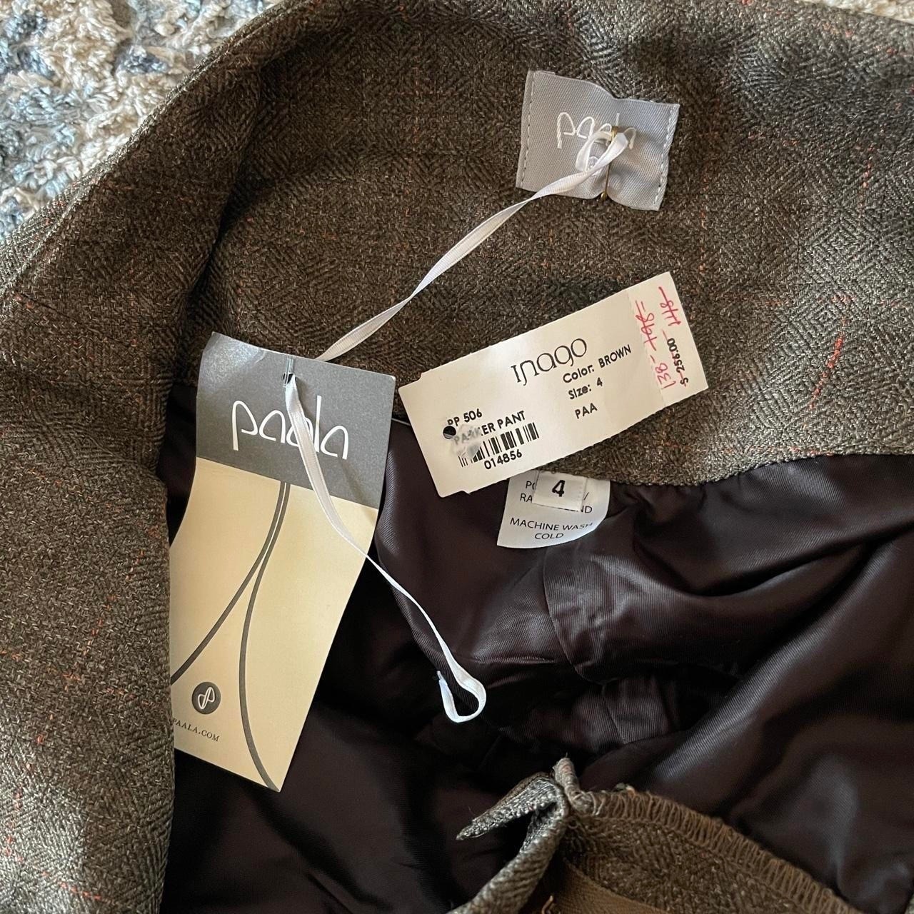 Vintage Y2K Paala High Waisted Wide Leg Trousers Brown Button Fly Academia Sz 4