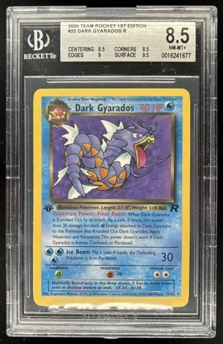 2000 Pokemon Team Rocket First Edition Dark Gyarados #25/82 BGS 8.5