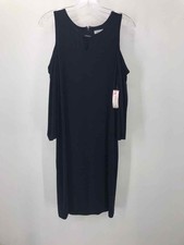 Pre-Owned Calvin Klein Navy Size 12 Short Long Sleeve Dress