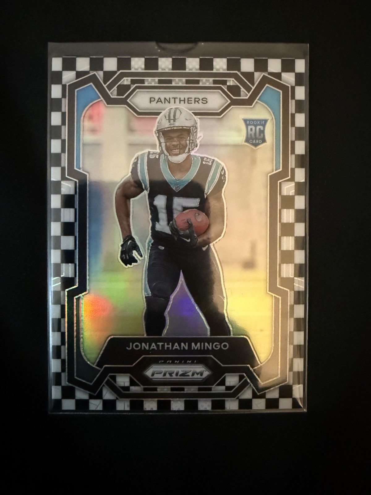 2023 Panini Prizm Jonathan Mingo Black White Checker Rookie RC #312 Panthers