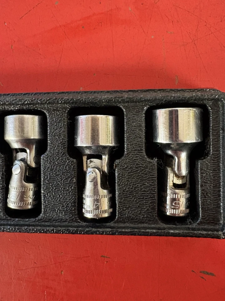 SNAP-ON 1/4" DRIVE METRIC SHALLOW SWIVEL 11 PC SOCKET SET 5.5mm to 15mm - Image 2 of 4