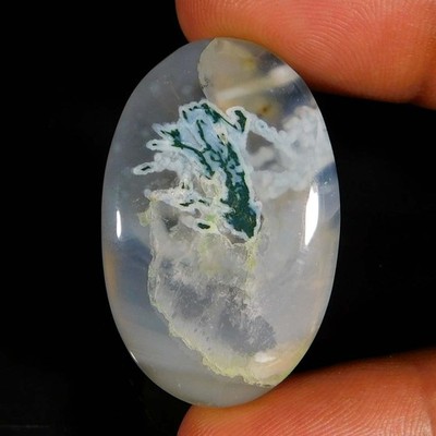 Natural Rare Indonesia Moss Agate Oval Cabochon 41.65Cts. Reiki Healing Gemstone