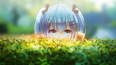 Anime Bokeh Twintails Hatsune Miku Vocaloid Hedges 11x17 Poster