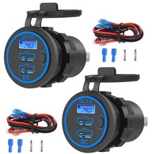 2 Pack USB C Car Charger Socket 12V USB Outlet, 78W Dual 30W PD and 18W QC3.0...