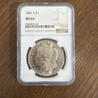 1881 S Morgan Silver Dollar NGC MS-63