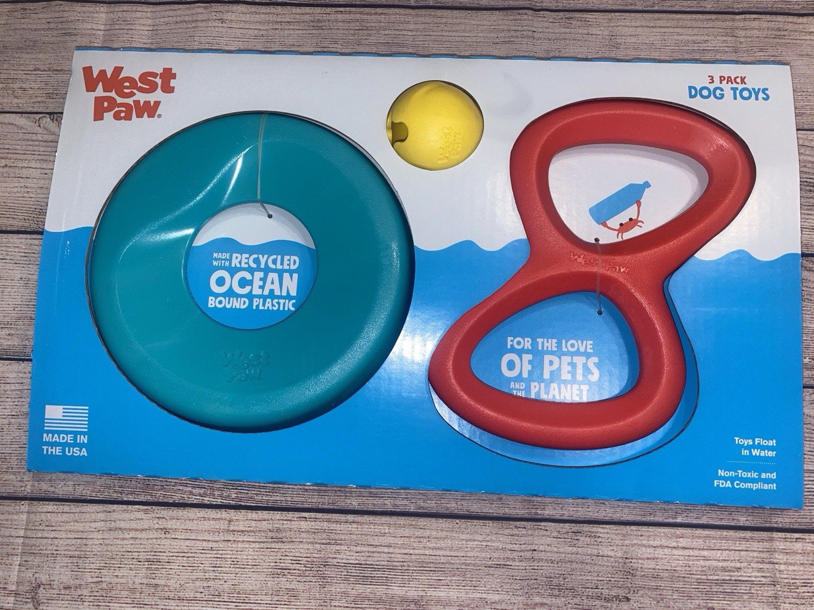 New 3 Pack West Paw Dog Toys