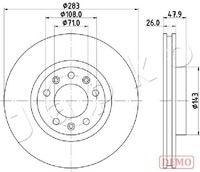 Japko 2X Bremsscheibe Ø283Mm Vorne BelüFtet FüR Peugeot 308 SW II 1.5 Bluehdi