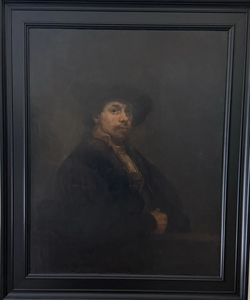 Old Master Rare Rembrandt Self Portrait Oil on Canvas After Rembrandt - Image 2 of 4