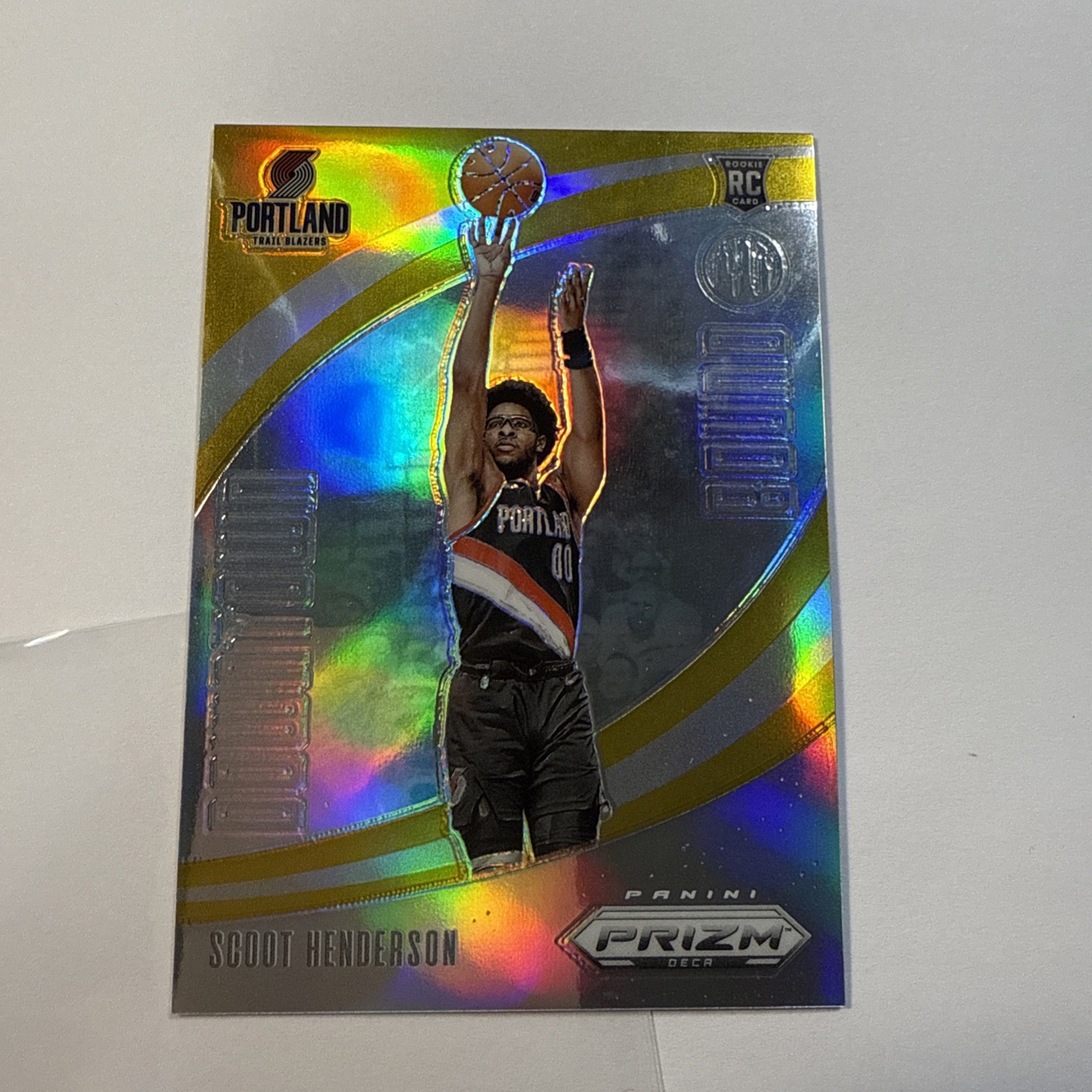 2023/24 Panini Prizm Deca Scoot Henderson #/10 Gold Downtown Bound Rookie RC #25