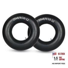 25x8/9/10-12 Butyl Inner Tubes, TR6 Valve Stem, 2 Pack Heavy 25x8/9/10-12,TR6