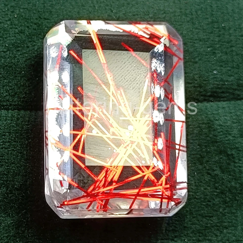 103.15 Ct Natural Emerald Cut Bi-Color Quartz Rutilated IGL Certified Gems 5ADW - Image 3 of 4