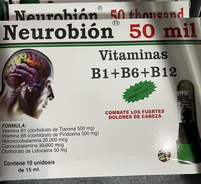 neurobion vitamins b1 b6 b12 injection 50 Mil Vitamin Supplemental Beverage B12 Shot Client Intake cyanocobalamin for pets Size:200 mg