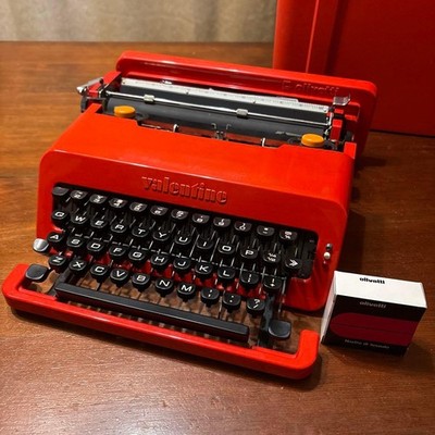 Olivetti Valentine Typewriter Red Vintage Manual Machine and Ribon