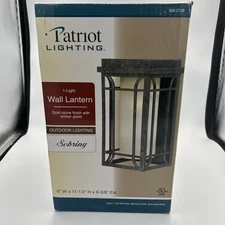 Patriot Lighting Wall Lantern Outdoor Lighting Sebring Gold Stone Finish W/amber