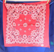 Vintage Red Cotton Paisley Bandana Made in USA RN 15187