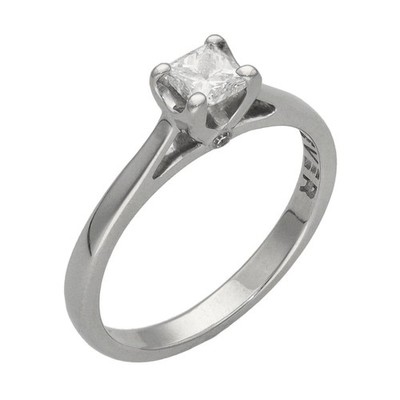 Damenring 18 kt Weißgold Forever Diamant Solitär