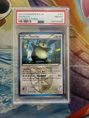 POKEMON CARD 2013 B&W PLASMA STORM #101 SNORLAX PSA 8 LOW POP ONE OWNER FRESH