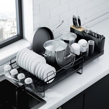 Kitsure Dish Drainer Rack - Extendable Dish Drainer, Multifunctional Dish Rac...