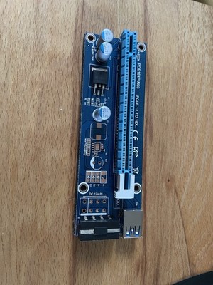 2x PCIe 1x auf 16x Riser Karte Adapter PCE164P-N03 Mining Bitcoin USB Molex