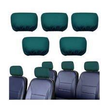 Car Seat Headrest Cover, 5PCS Soft Breathable Flexible Fabric Dark Green