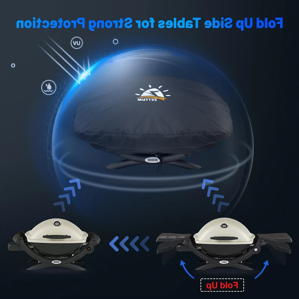 BBQ Grill Cover Waterproof Heavy Duty for Q2000 Q2200 Q2400 Q200 83x49x38cm - image 4 of 4