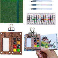 Mini Watercolor Paint Set Travel, Tiny Mini Small Paint Painting Pallete Water C