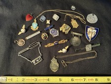Lot Vtg Masonic Pin Gold Tone Eastern Star Best Is Yet To Come 1890 Medal Wings