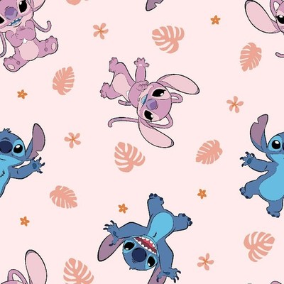 Stitch Angel Pink Cotton Fabric BTY Springs Creative Soft Tropics Lilo