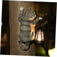 Cat Solar Garden Statue Outdoor Decor for Garden,Yard,Tree,Patio or Porch,Cat